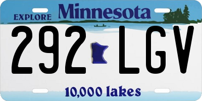 MN license plate 292LGV