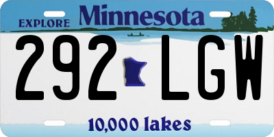 MN license plate 292LGW