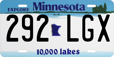 MN license plate 292LGX