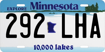 MN license plate 292LHA
