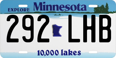 MN license plate 292LHB
