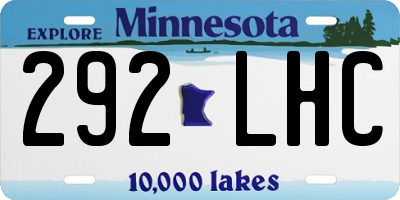 MN license plate 292LHC