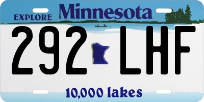 MN license plate 292LHF