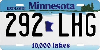 MN license plate 292LHG
