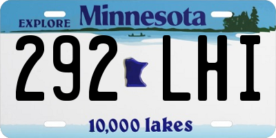 MN license plate 292LHI