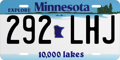 MN license plate 292LHJ