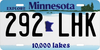 MN license plate 292LHK