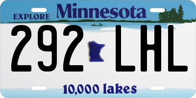 MN license plate 292LHL