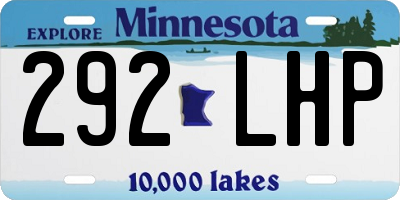 MN license plate 292LHP