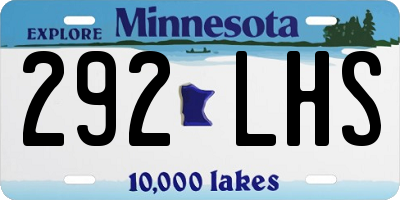 MN license plate 292LHS