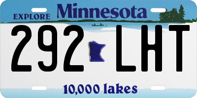 MN license plate 292LHT