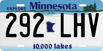 MN license plate 292LHV