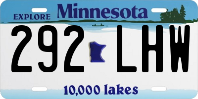 MN license plate 292LHW