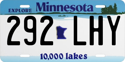 MN license plate 292LHY