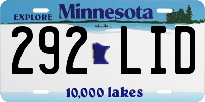 MN license plate 292LID