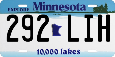 MN license plate 292LIH