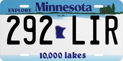 MN license plate 292LIR