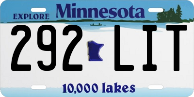 MN license plate 292LIT