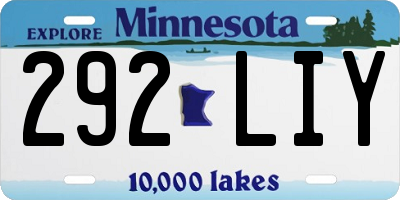 MN license plate 292LIY
