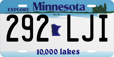 MN license plate 292LJI