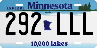 MN license plate 292LLL