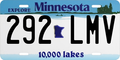 MN license plate 292LMV