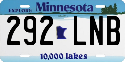 MN license plate 292LNB