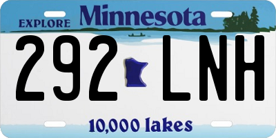 MN license plate 292LNH