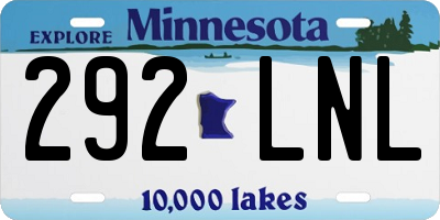MN license plate 292LNL