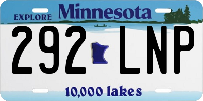 MN license plate 292LNP