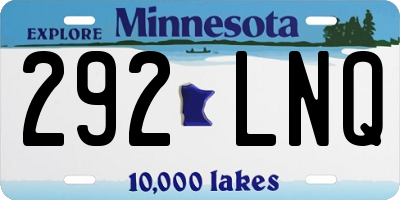 MN license plate 292LNQ