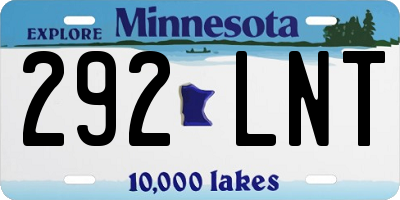 MN license plate 292LNT