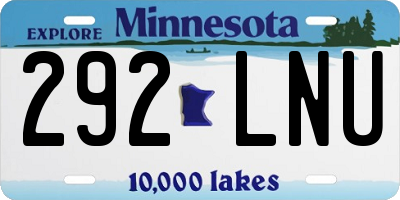 MN license plate 292LNU