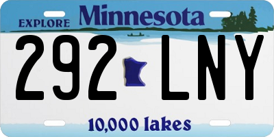 MN license plate 292LNY