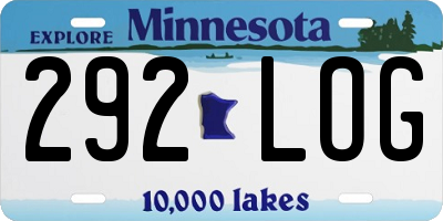 MN license plate 292LOG
