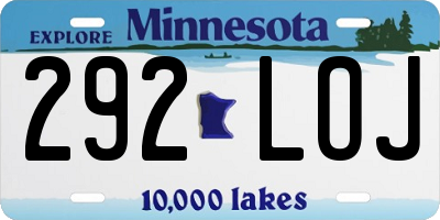 MN license plate 292LOJ