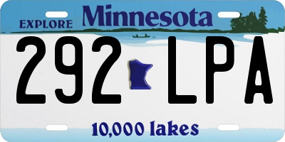 MN license plate 292LPA