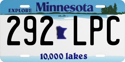 MN license plate 292LPC