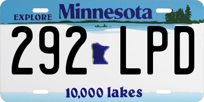 MN license plate 292LPD