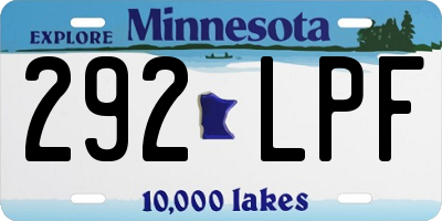 MN license plate 292LPF