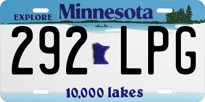 MN license plate 292LPG
