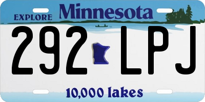 MN license plate 292LPJ