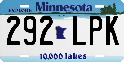 MN license plate 292LPK