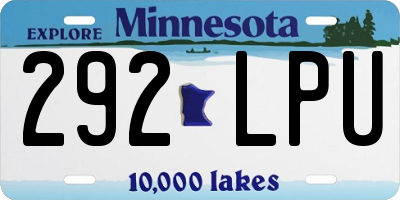 MN license plate 292LPU