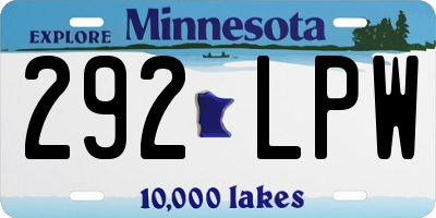 MN license plate 292LPW