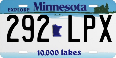 MN license plate 292LPX