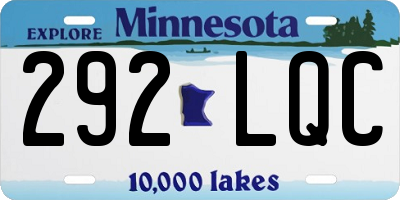 MN license plate 292LQC