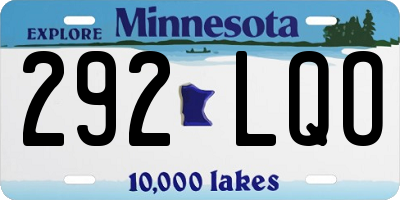 MN license plate 292LQO