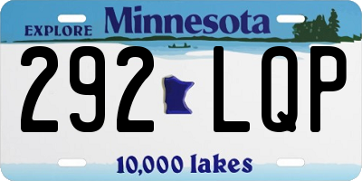 MN license plate 292LQP