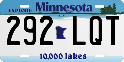 MN license plate 292LQT